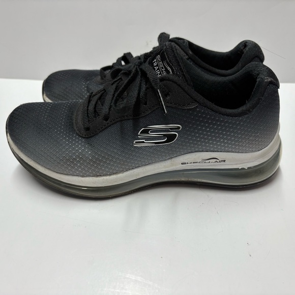 Skechers Shoes - Skechers Air Cooled Memory Foam Lace Up Tennis Shoes Sneakers Black Gray Sz 5.5